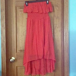 Strapless high/low sundress
